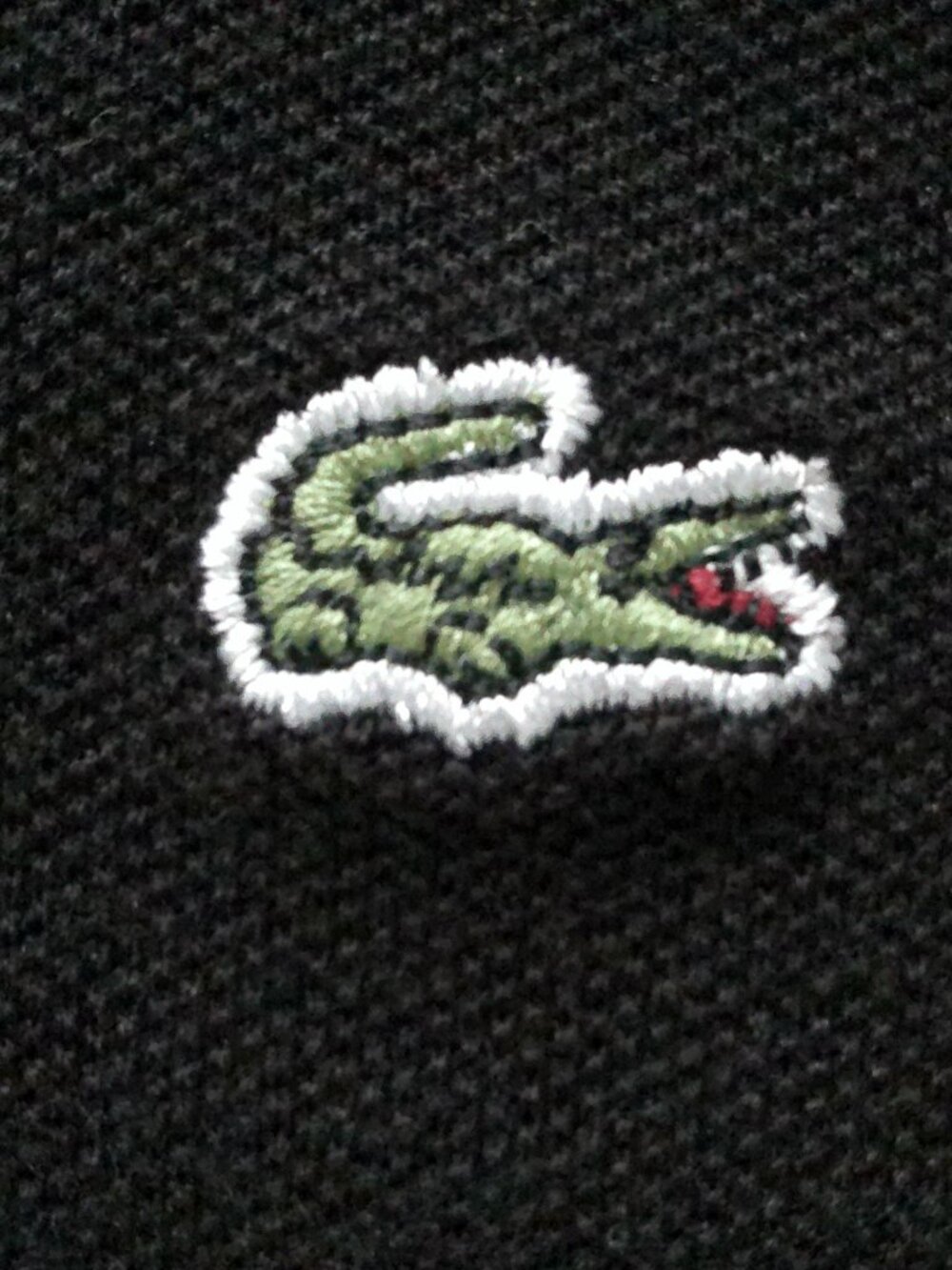 LACOSTE NWOT Long Sleeve collared 1/4 Button-Up Black w/Logo Tee L - Picture 4 of 10